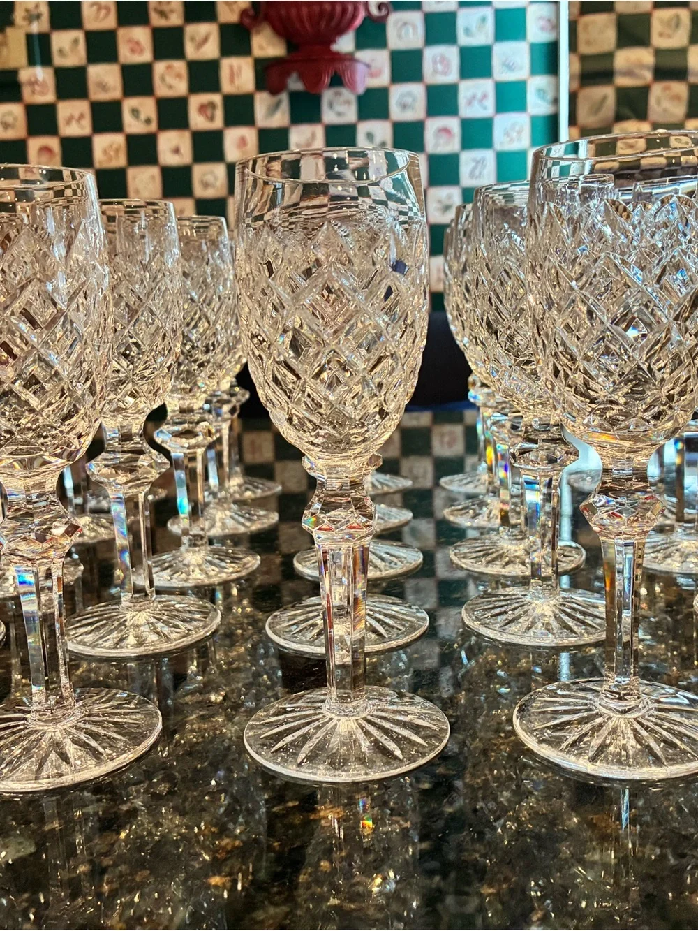 23 Waterford “Powerscourt” Sherry glasses $23. each